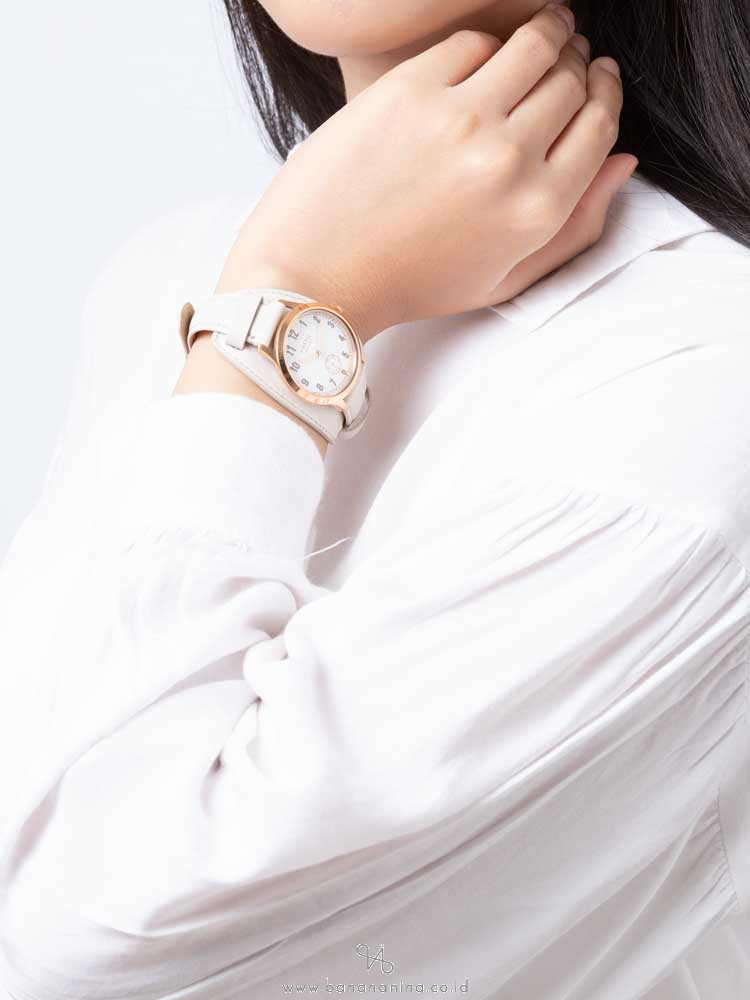 FOSSIL ES4911 Presley Leather Strap White