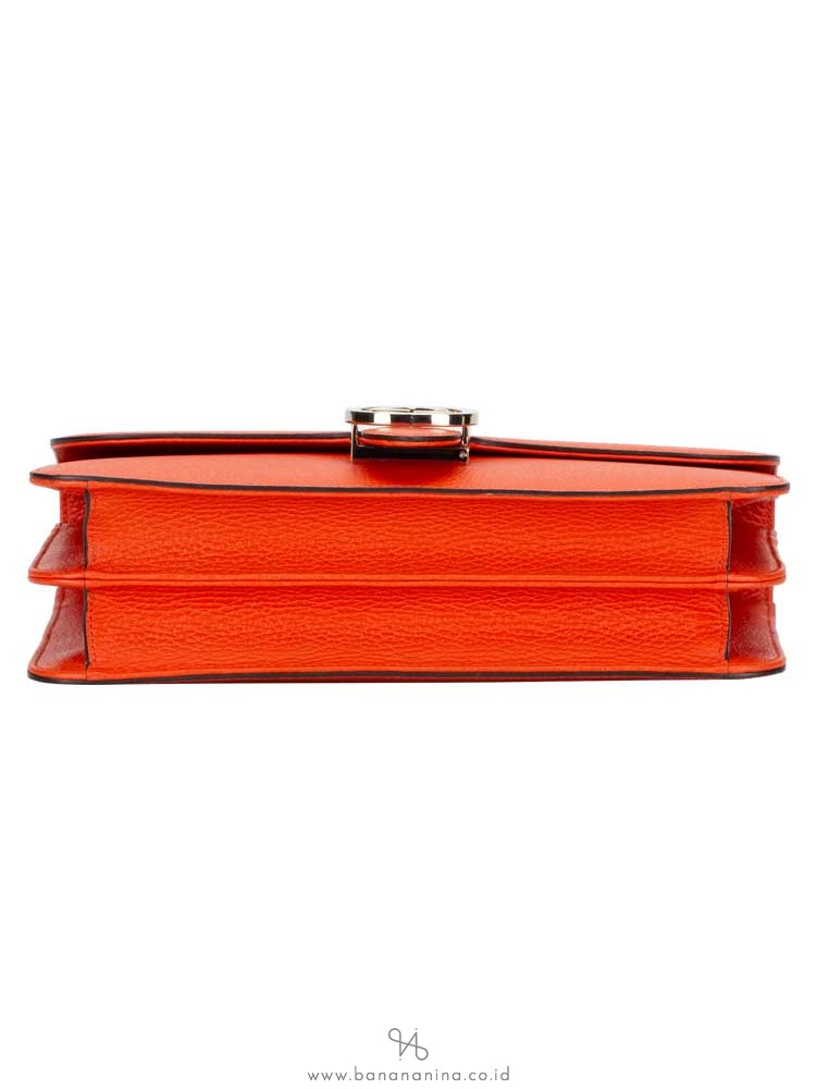 GUCCI Dollar Calfskin Interlocking G Shoulder Bag Orange