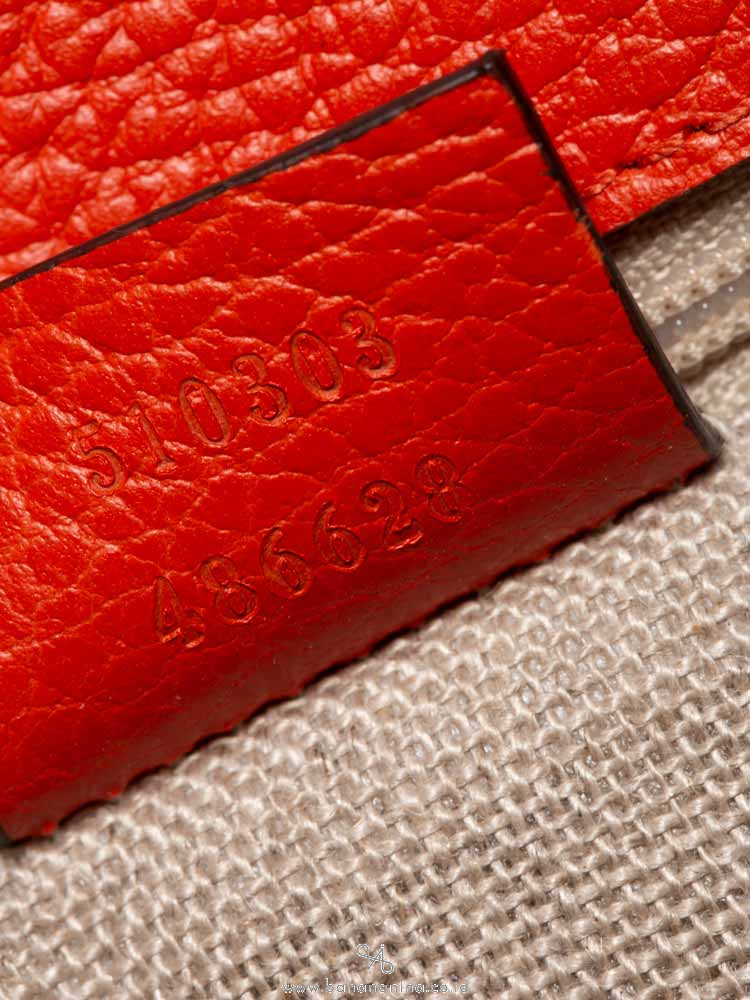 GUCCI Dollar Calfskin Interlocking G Shoulder Bag Orange