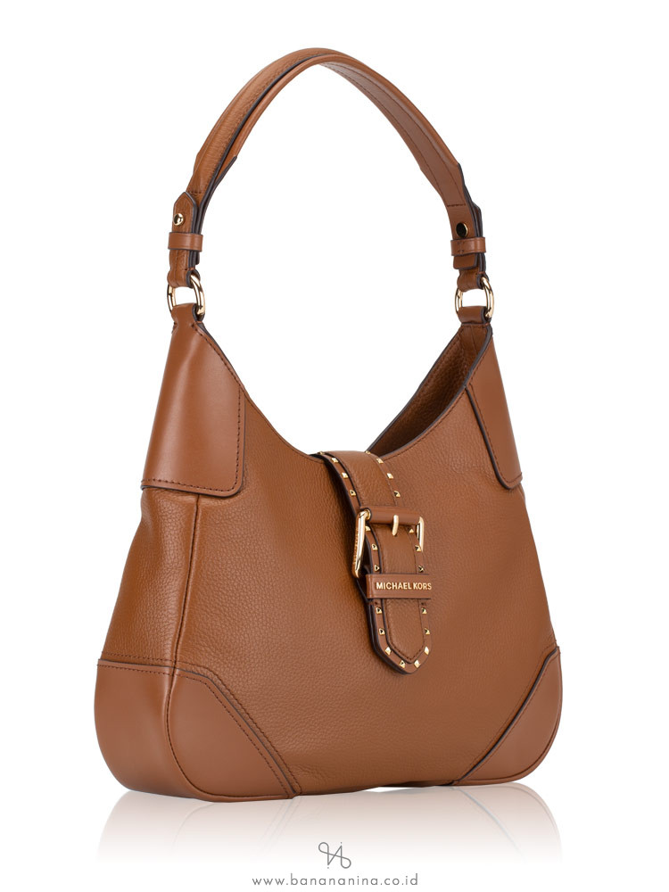 MICHAEL KORS Lillian Leather Medium Shoulder Bag Luggage