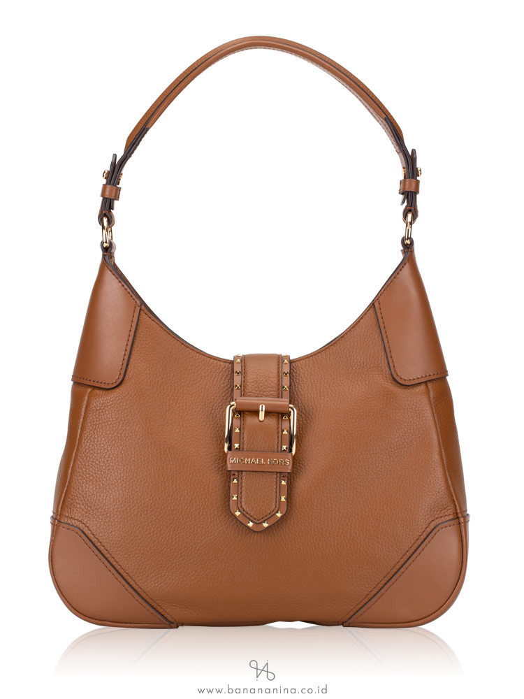 MICHAEL KORS Lillian Leather Medium Shoulder Bag Luggage
