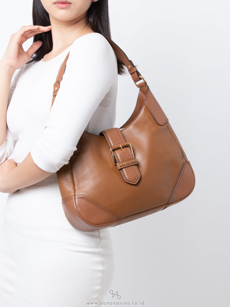 MICHAEL KORS Lillian Leather Medium Shoulder Bag Luggage
