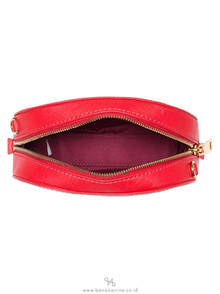 MARC JACOBS Playback Leather Crossbody Red Gold