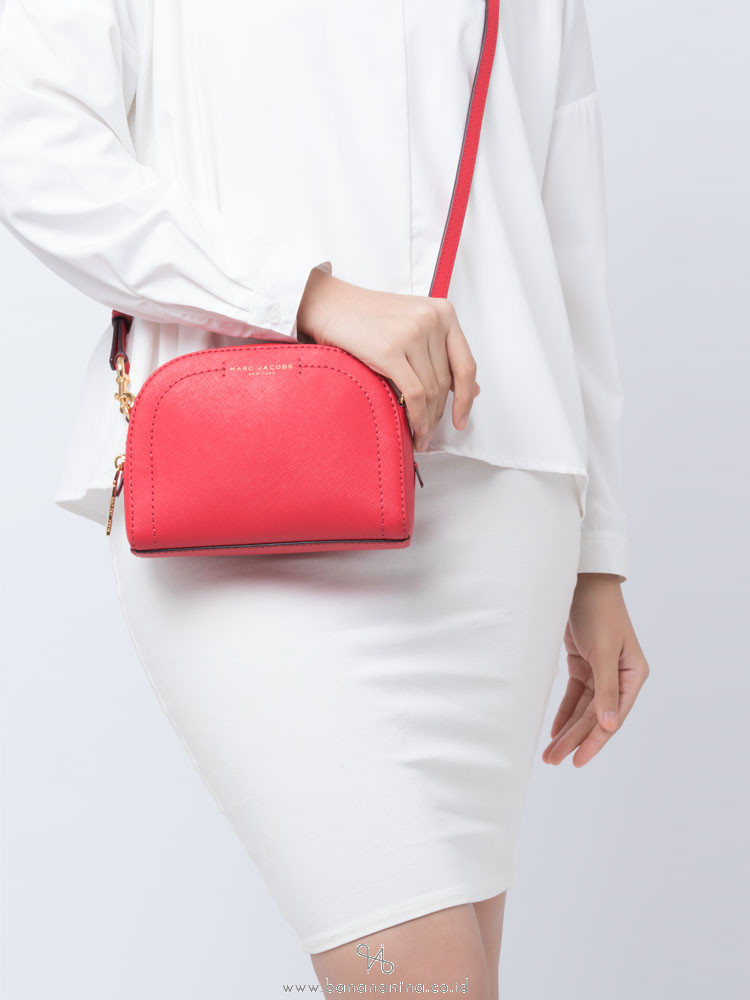 MARC JACOBS Playback Leather Crossbody Red Gold