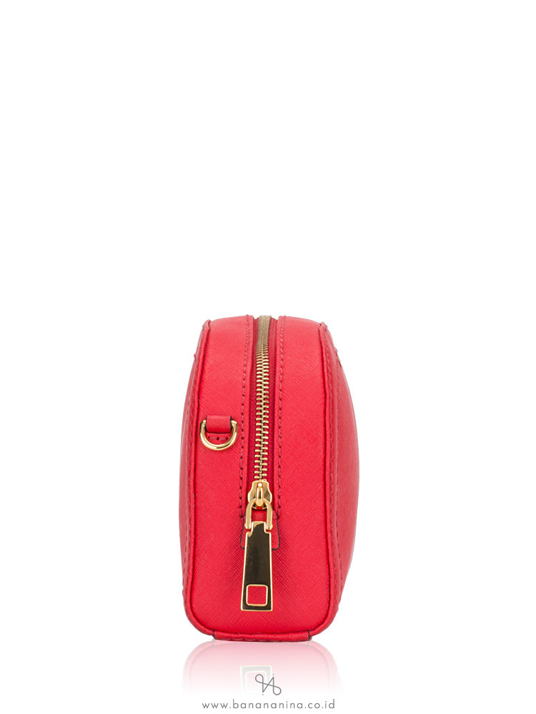 MARC JACOBS Playback Leather Crossbody Red Gold