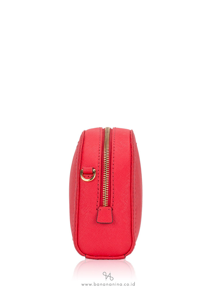MARC JACOBS Playback Leather Crossbody Red Gold