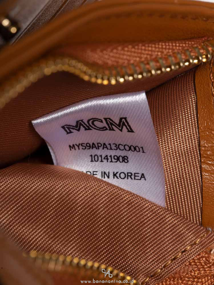 MCM Patricia Visetos Three-Fold Wallet Cognac