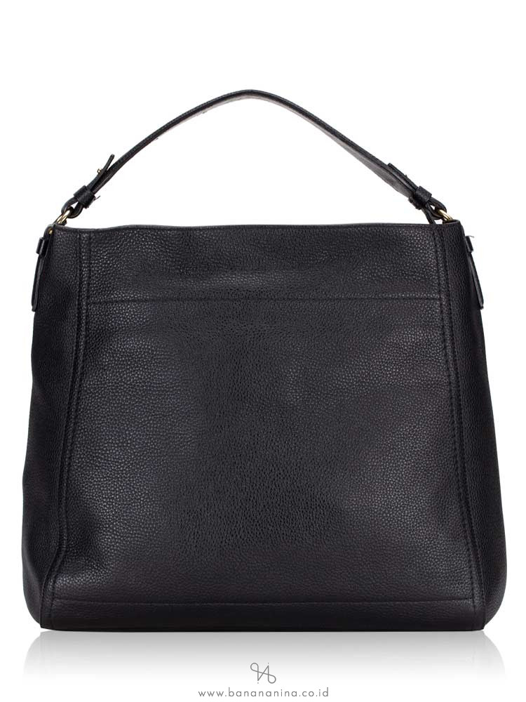 SALVATORE FERRAGAMO Ally Leather Hobo Black