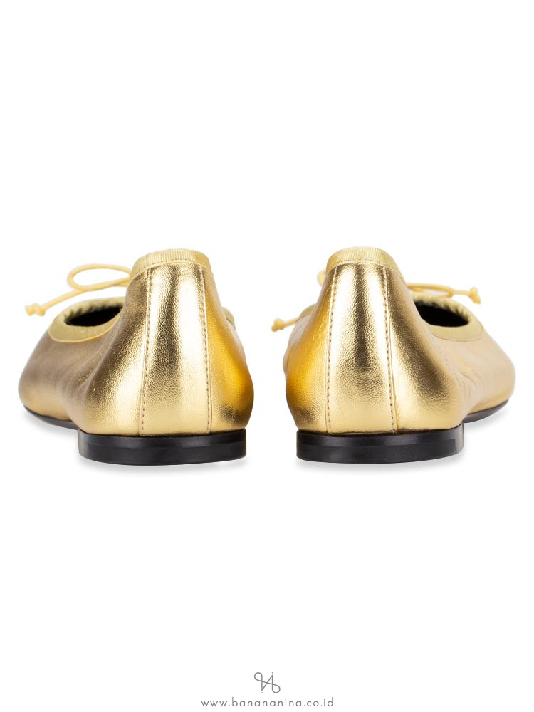 YSL Dance Nappa Ballet Flats Gold Sz 36