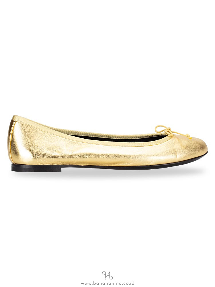 YSL Dance Nappa Ballet Flats Gold Sz 36