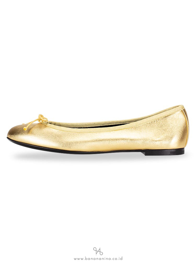 YSL Dance Nappa Ballet Flats Gold Sz 36