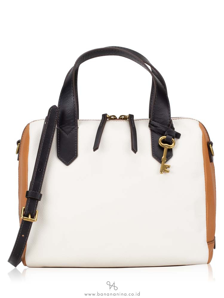 FOSSIL SHB2484994 Fiona Leather Satchel Neutral Multi