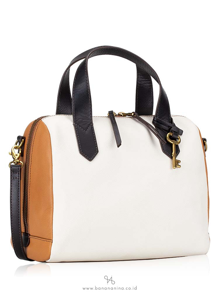 FOSSIL SHB2484994 Fiona Leather Satchel Neutral Multi