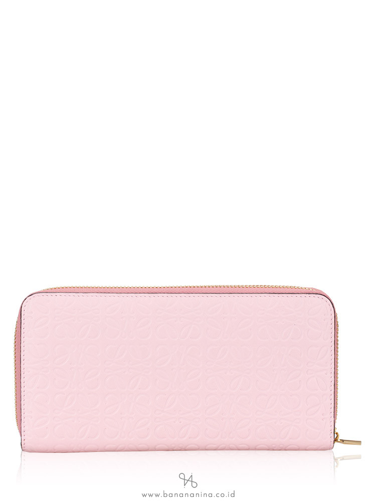 LOEWE Anagram Leather Zip Wallet Pink