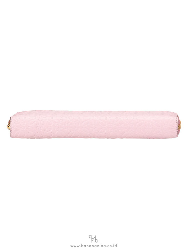 LOEWE Anagram Leather Zip Wallet Pink