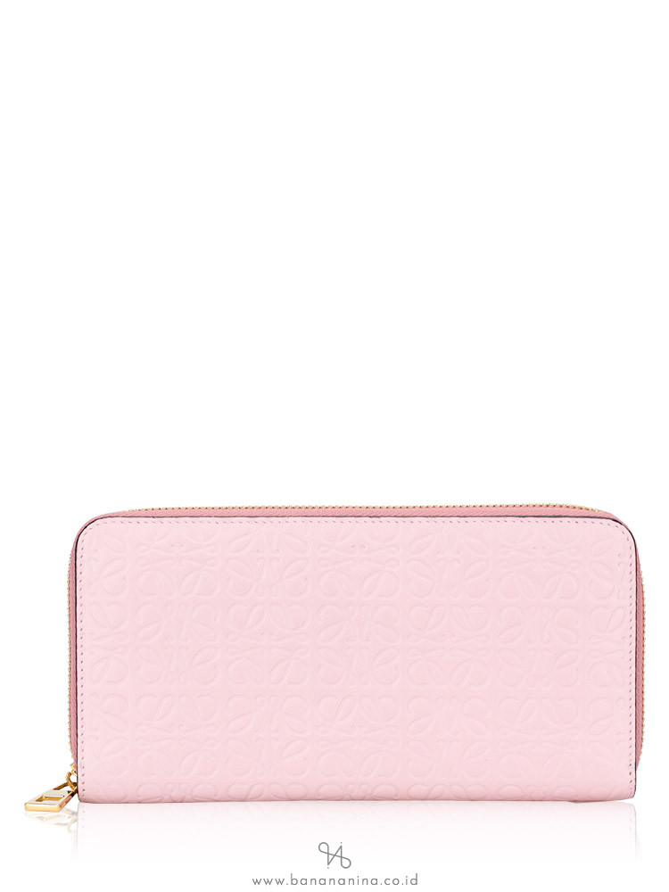 LOEWE Anagram Leather Zip Wallet Pink