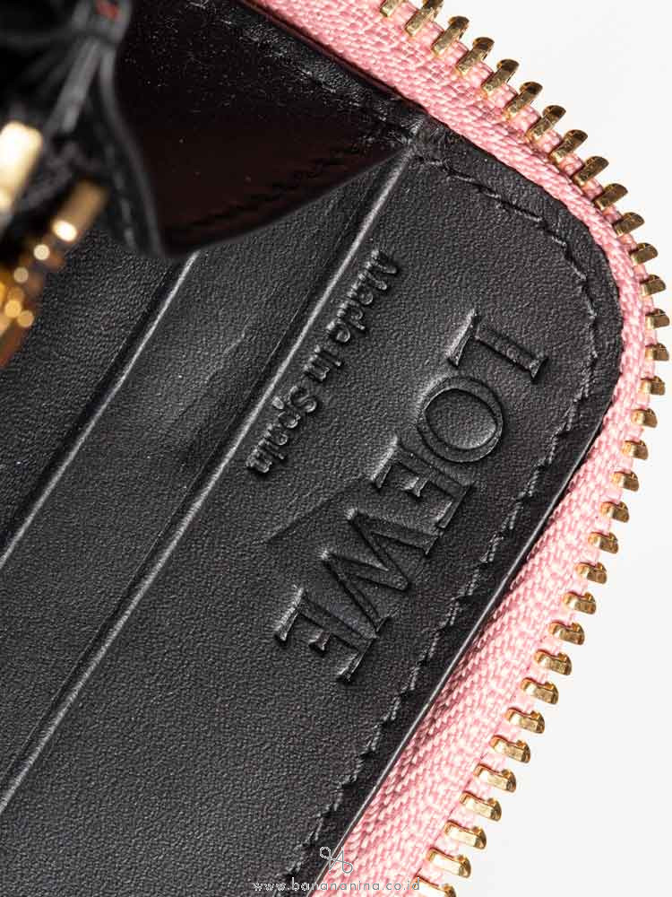 LOEWE Anagram Leather Zip Wallet Pink