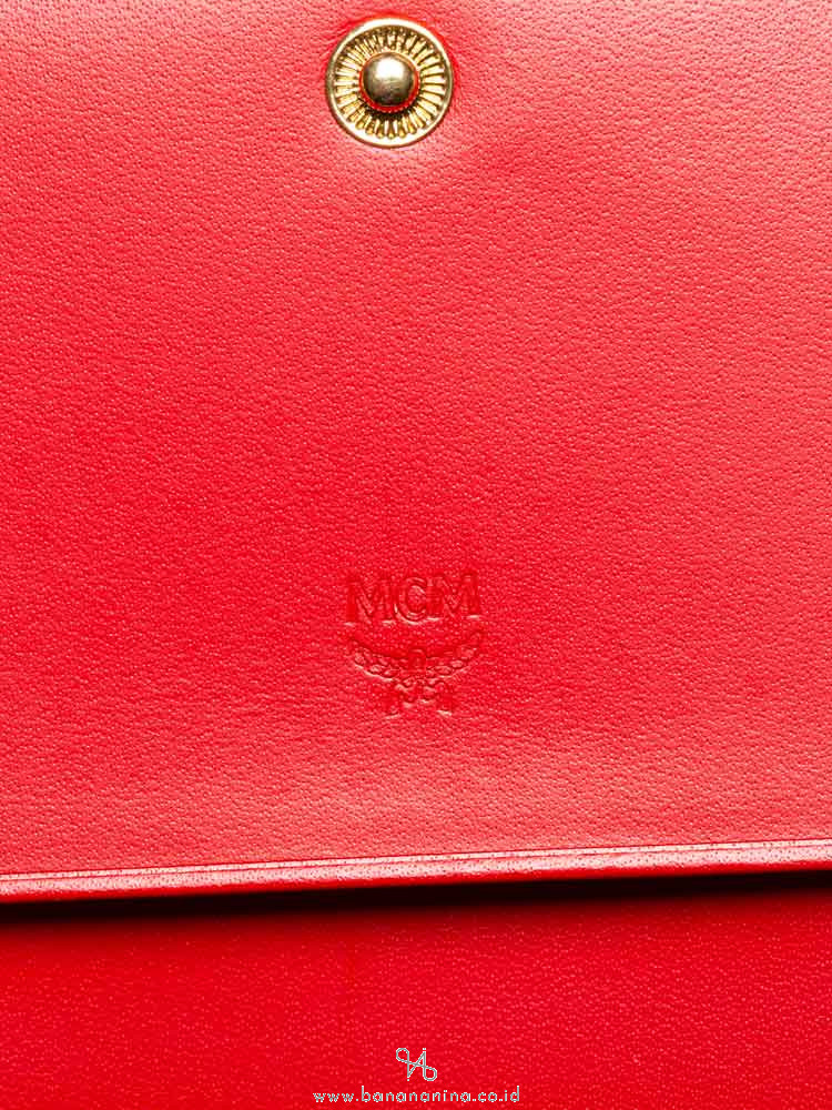 MCM Visetos Mina Long Trifold Wallet Cognac