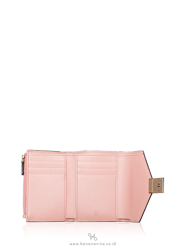 MCM Patricia Visetos Small Wallet Pink