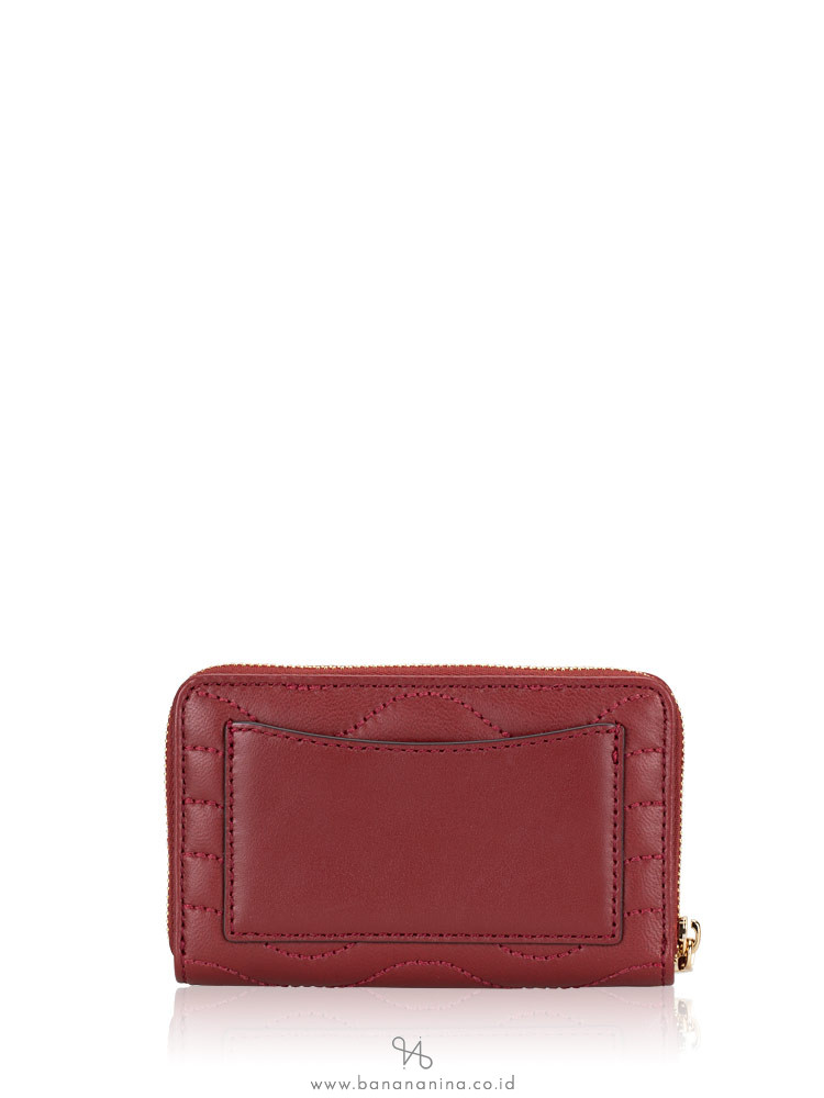 MICHAEL KORS Jet Set Leather Small Zip Around Card Case Wallet Brandy