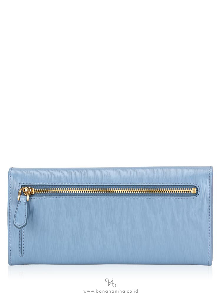 PRADA 1MH132 Vitello Move Flap Wallet with Lanyard Astrale