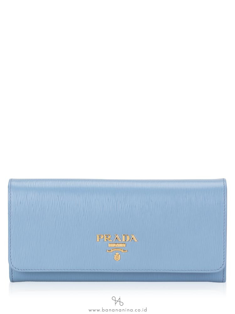PRADA 1MH132 Vitello Move Flap Wallet with Lanyard Astrale