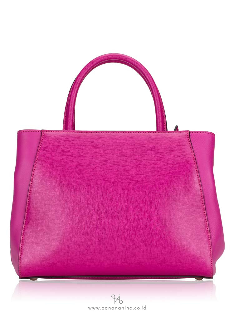 FENDI Vitello Elite Petite 2Jours Tote Flamingo