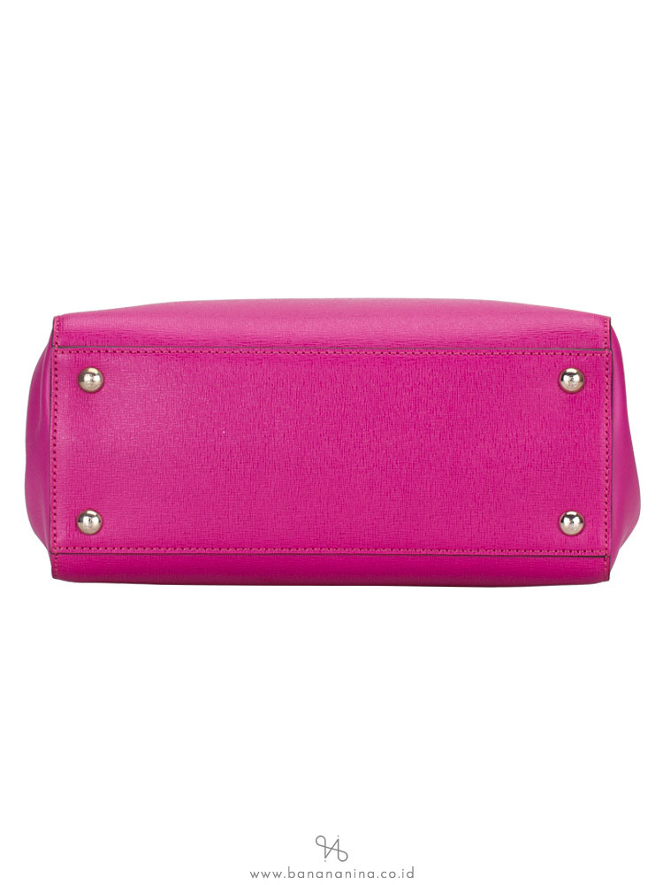 FENDI Vitello Elite Petite 2Jours Tote Flamingo