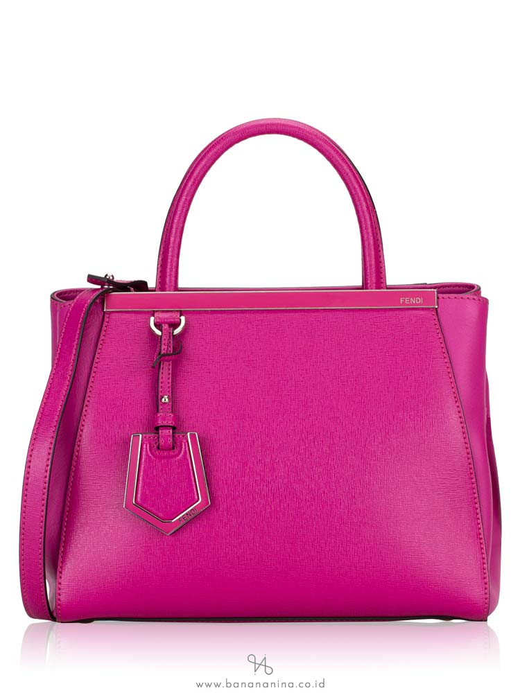 FENDI Vitello Elite Petite 2Jours Tote Flamingo
