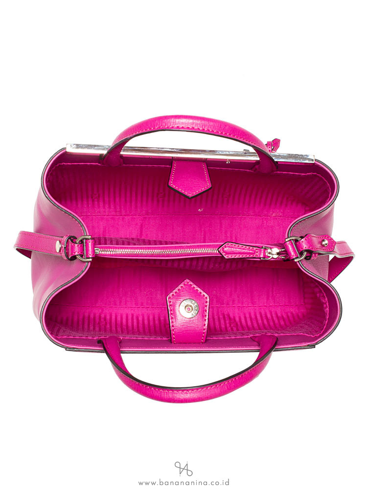 FENDI Vitello Elite Petite 2Jours Tote Flamingo
