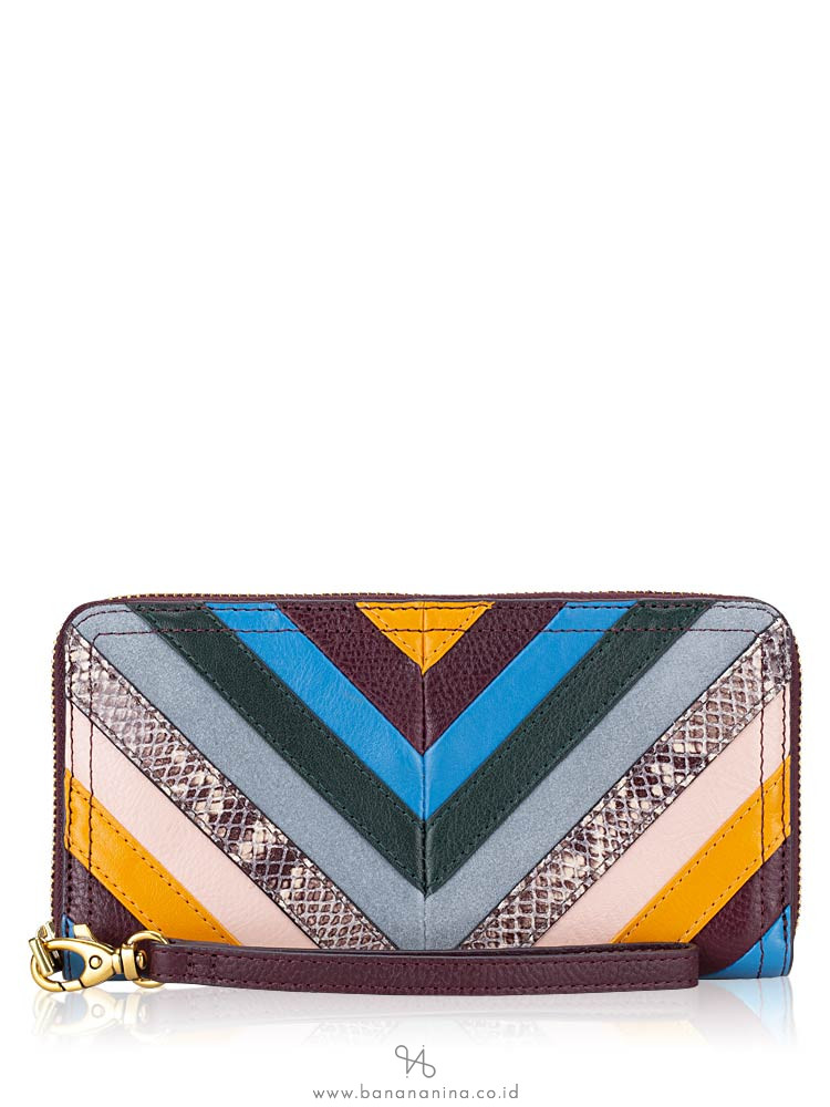 FOSSIL SL7939564 Rfid Logan Zip Wallet Purple Multi
