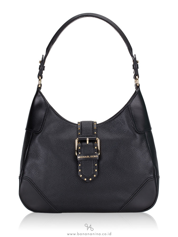 MICHAEL KORS Lillian Leather Medium Shoulder Bag Black