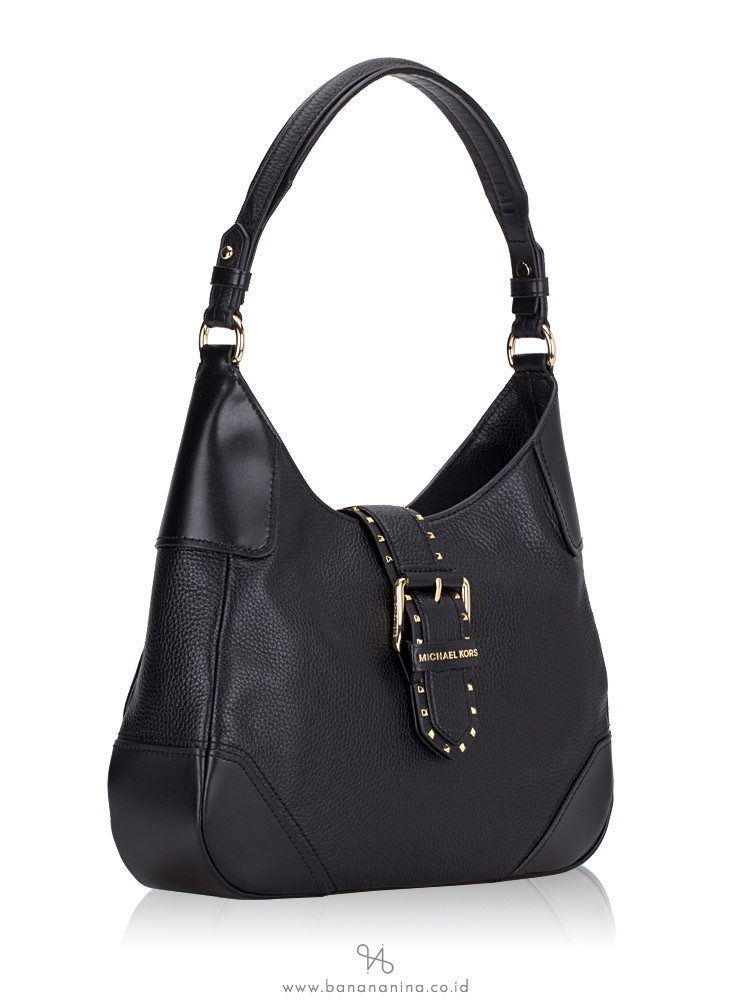 MICHAEL KORS Lillian Leather Medium Shoulder Bag Black