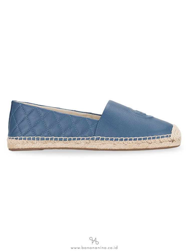MICHAEL KORS Dylyn Espadrille Diagoal Quilt Dark Chambray Sz 8.5