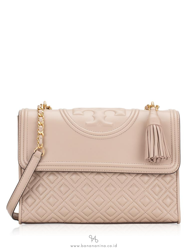 TORY BURCH Fleming Convertible Shoulder Bag Light Taupe