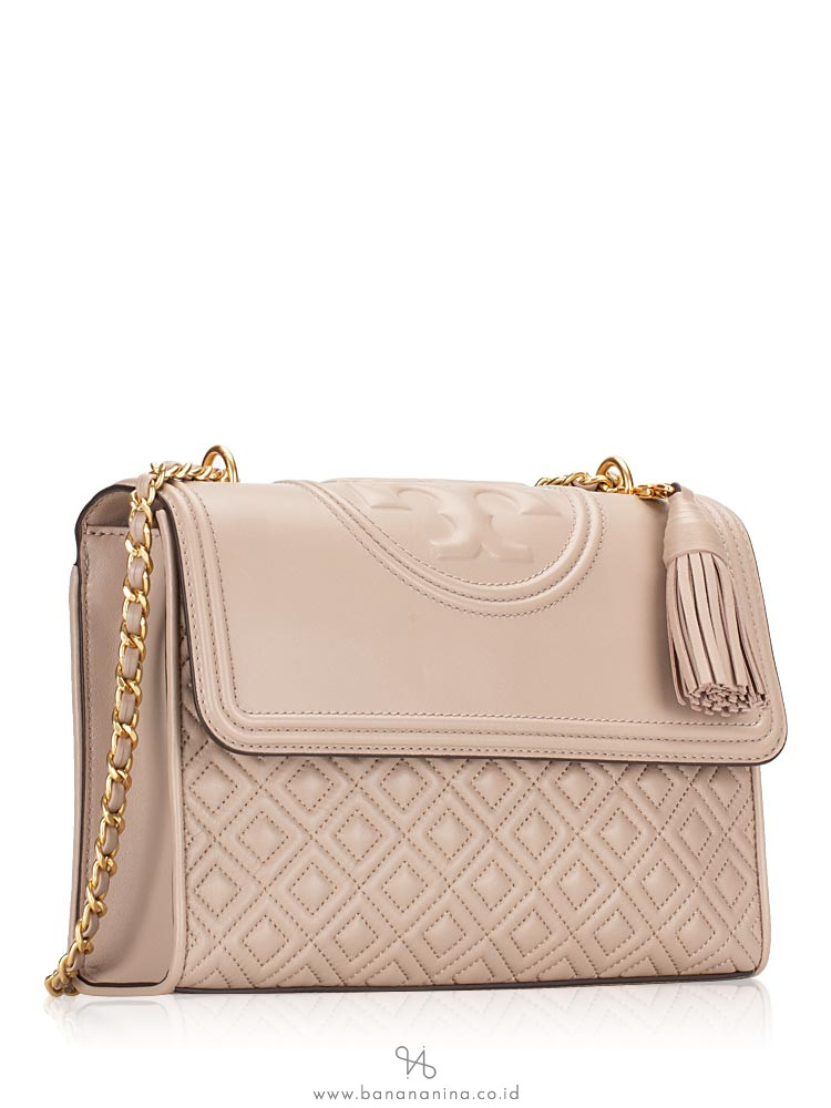 TORY BURCH Fleming Convertible Shoulder Bag Light Taupe