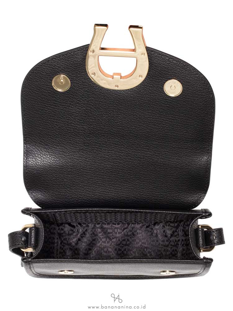 AIGNER Pina Mini Leather Crossbody Black