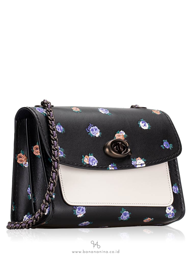 COACH 76124 Vintage Rosebud Parker 18 Black Multi