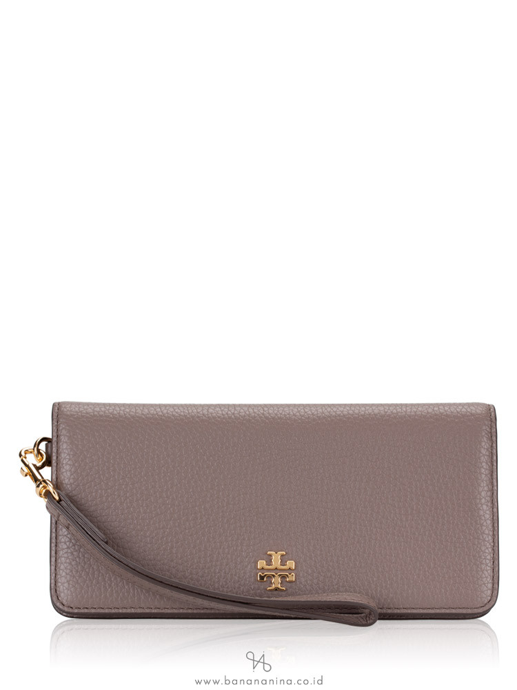 TORY BURCH Carter Slim Envelope Wallet Silver Maple