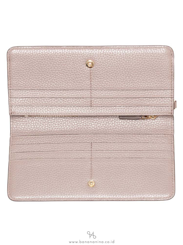 TORY BURCH Carter Slim Envelope Wallet Silver Maple
