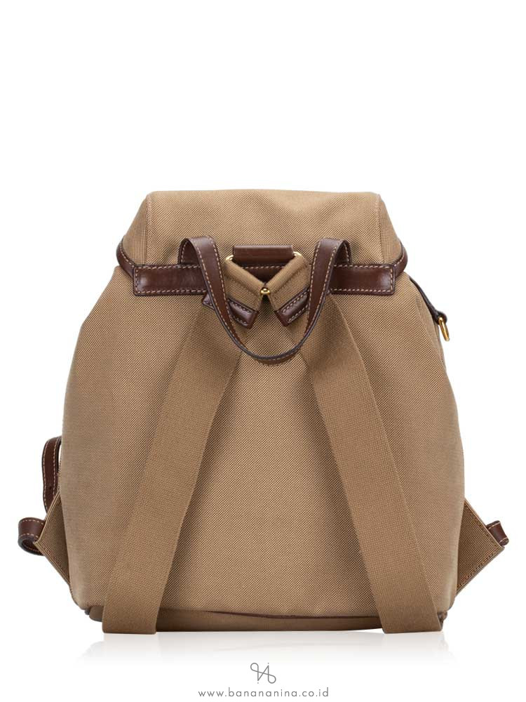 PRADA 1BZ677 Jacquard Logo Backpack Corda Bruciato