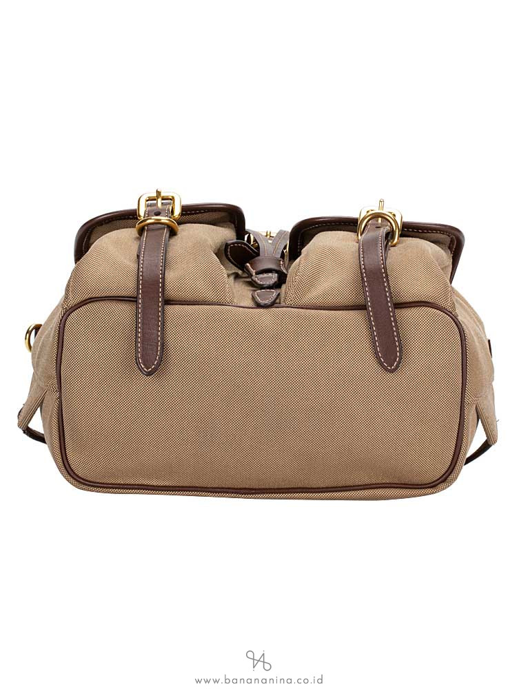 PRADA 1BZ677 Jacquard Logo Backpack Corda Bruciato
