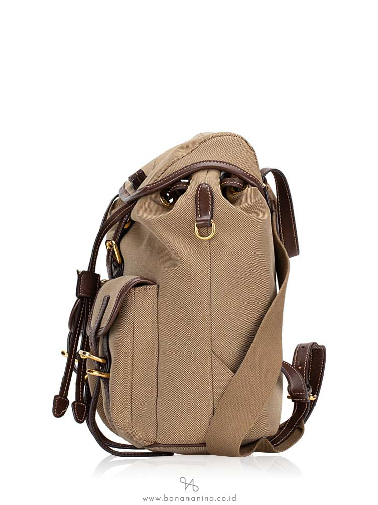 PRADA 1BZ677 Jacquard Logo Backpack Corda Bruciato