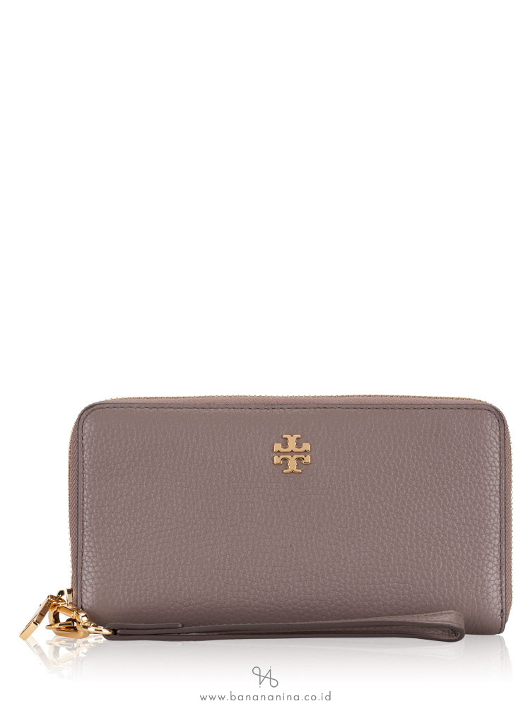 TORY BURCH Carter Leather Smartphone Wallet Silver Maple