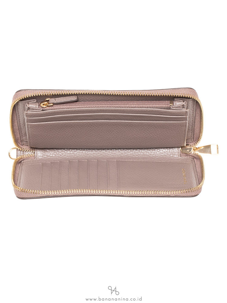 TORY BURCH Carter Leather Smartphone Wallet Silver Maple