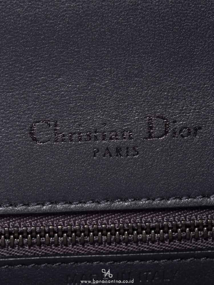 DIOR Micro Cannage Metallic Diorama Medium Flap Bag Black