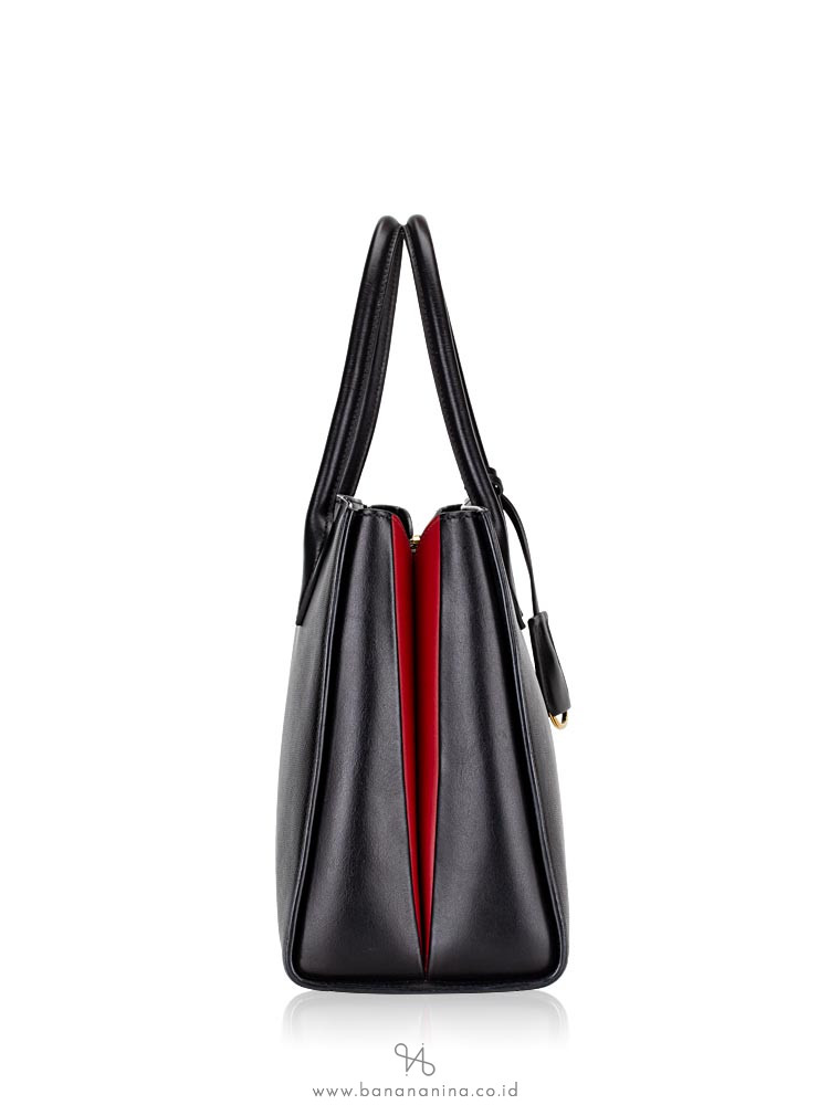 PRADA 1BA153 Saffiano Large Tote Nero Fuoco