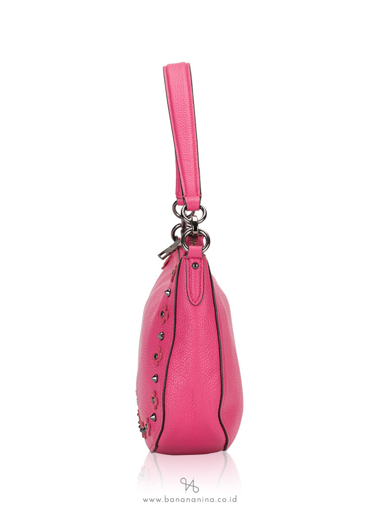 COACH 37711 Floral Rivets Leather Chelsea Crossbody Dahlia