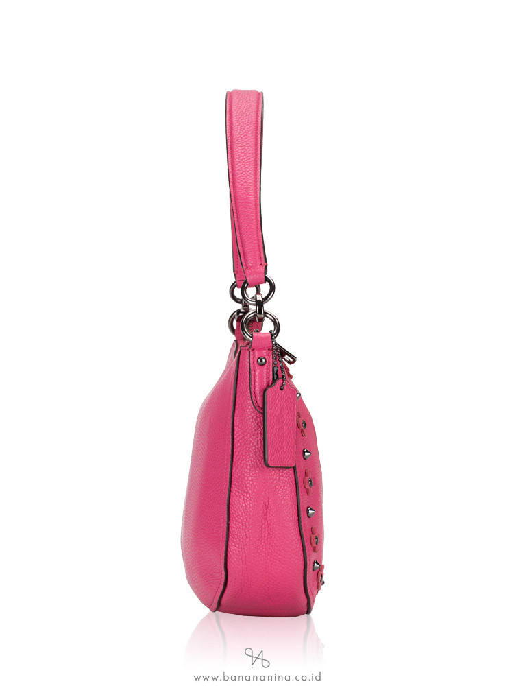 COACH 37711 Floral Rivets Leather Chelsea Crossbody Dahlia
