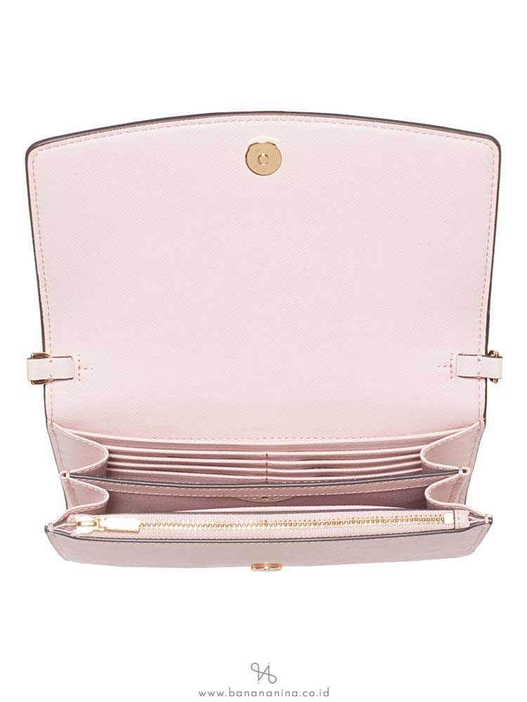 TORY BURCH Robinson Chain Wallet Shell Pink